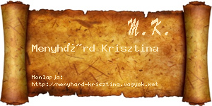 Menyhárd Krisztina névjegykártya